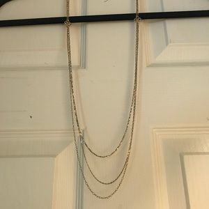 Stella & Dot Three Strand Gold Necklace
